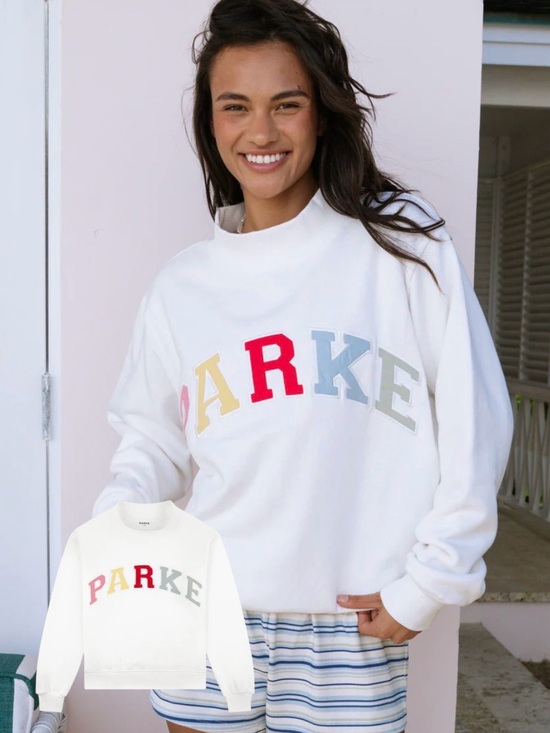 Parke Tops - Parke Heritage Varsity Mockneck in Summerland Paradise- NWT